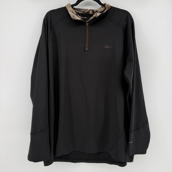 Habit Other - Habit Mens‎ XL Quarter Zip Performance Shirt Scent-Factor Black Camo PT1350